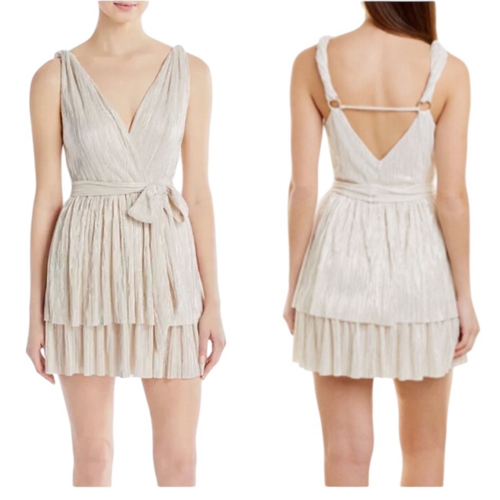 SABINA MUSAYEV- ALMA PLISEE TEARED MINI DRESS SIZE SMALL
